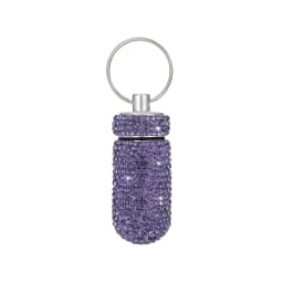 Bling Rhineston Pill Container Portable Pill Bottle Case Waterproof Travel Medicine Box Beautiful Holder Storage with Keychain