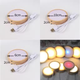 1/2/4Pcs Round Wooden LED Night Light Base for Decorative Holder Display Stand For Crystals Glass Ball Decor Art Ornament