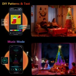 USB 400LEDs Christmas Tree String Lights, DIY Text RGBIC Holiday Lights for Garden Patio Christmas Halloween Valentine Decor