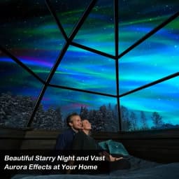 7-Color Wave Projector Light, USB Powered with Remote, Creates Calming Ambient Lighting for Bedroom, Home Theater Ceiling Decor