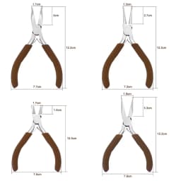 4Pcs Jewelry Pliers Tool Set Needle Nose Pliers Round Nose Pliers Wire Cutters Bent Nose Plier for Jewelry Beading Repair Making