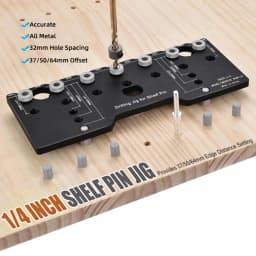Cabinet Adjustable Shelf Jig Drill Guide 32mm Hole Spacing 1/4 Inch Dowel Holes Cabinet Hole Drilling Template Woodworking Tool