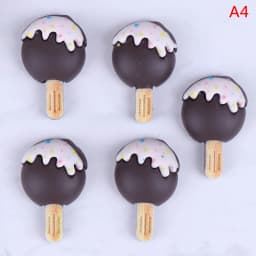 1-5pcs 1:12 Dollhouse Miniature Chocolate Ice Cream Popsicle Mini Ice Pop Food Modle for Pretend Play Kitchen Decor Toys