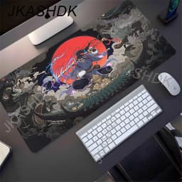Black Samurai Mouse Pad Gamer Table Mat Teclado Empresa Gaming Laptop Esports Mousepad PC Office Accessories Computer Desk Mats