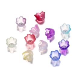50Pcs Gradient Flower Acrylic Beads Bellflower Spacer Beads Caps for DIY Charms Bracelets Jewelry Making Findings Accessories