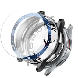 Tempered Glass+Bezel+Case For Samsung Galaxy Watch 6 Classic 43mm 47mm Cover TPU Bumper All-Around Protector Clear Screen Bezels