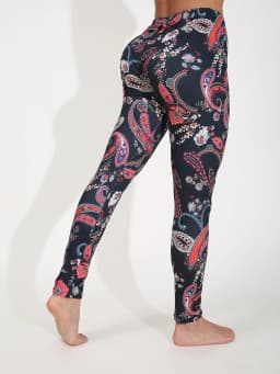 Autumn Winter 1PACK Women's Brushed Black Cashew Flower Sexy Tight Legging Casual Sports Elegant Fitness Yoga Pants