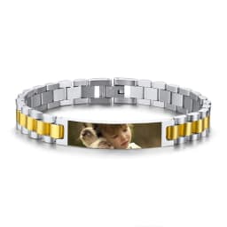 Personalized Engrave Photo Text Bracelet for Men Wristband Stainless Steel Bangle Engraving Color Printing Picture Couple Gifts