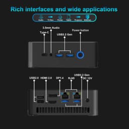 ERVPES E1PRO Mini Pc 8GB LPDDR4 256GB SSD Intel N4505 Windows 11 Pro Dual-Band Wifi BT5.0 Office Desktop Mini Computer