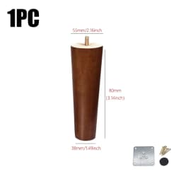 8/10/12/15/20cm Durable Solid Wood Furniture Legs Conical Universal Sofa Legs with Iron Sheet Chair Replacement Feet
