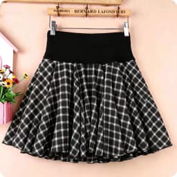 Summer Polka Dot Chiffon Short Skirt Women's High Waist A-Line Half-length Puffy Skirt Anti-Light Large Size Commute Style
