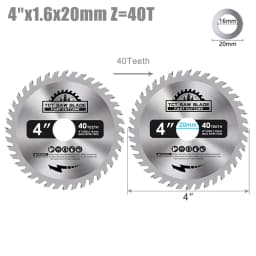 XCAN 4 inch 100mm Circular Saw Blade 30T 40T Wood Cutting Disc For Wood Plastic Metal Carbide Cutting Tools with 20/22.2mm Arbor