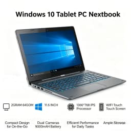 T10 Tablet PC 11.6 INCH 2GB RAM+64GB ROM G12 Windows 10 Dual Cameras Quad Core Touch Screen 9000mAH Battery WIFI 1366*768 IPS