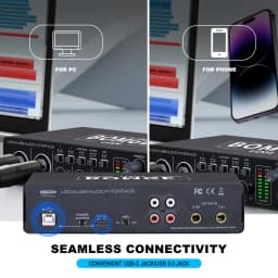 BOMGE U204 USB Audio Interface for Mac 32Bit/192kHz Podcasting Streaming for Vocalist Producer with 48V Phantom