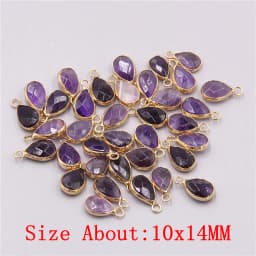 2pcs Natural Rose Clear Pink Quartz Labradorite Amethysts Stone Charm Pendant for Necklaces Earrings Jewelry Making Accessories