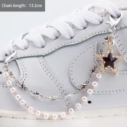 1PC Heart Star Pearl Shoe Laces Chain Punk Luxurious Diamond DIY Detachable Studded Pentagram Shoelace Accessories Jewelry Penda