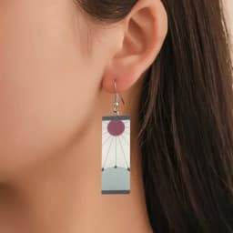 25 Styles New Acetat Black White Stripe Round Drop Earrings For Women Double Layers Triangle Square Leaf Heart Ear Jewelry