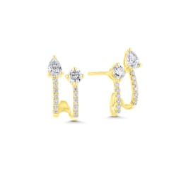 CRMYA Unique gold-plated CZ Stud Earrings For Women Cubic Zirconia Pendientes Boho Luxury Fashion Jewelry