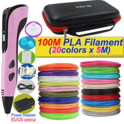 2026 New 3D Printing Pen DIY Three-dimensional Painting Children Toys With LCD Screen Power Adapter 200M PLA Filament Toys Gift