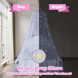 Luminous Dome Mosquito Net Kids Bed Mantle Foldable DIY Stars Sticking Baby Crib Netting Hanging Princess Mosquito Net Bedding