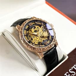 New High-Value Lightweight Luxury Hollow Automatic Mechanical Men's Watch, Fashionable Business Casual British-Style Men's Watch, This Is the Top Brand for Gifts, the Best Gift for Him, No Batteries Required