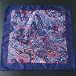 32cm Fashion Mens Oversized Polka Dot Pocket Square Elegant Silky Floral Navy Blue Handkerchief Wedding Tuxedo Accessories Hanky