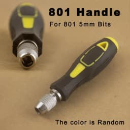 801/802 1/4" Screwdriver Bit Handle PP+PVC - Fits 5MM 6MM 1/4(6.35mm) Bits, For Round Screwdrivers, Threaded/Self-Locking