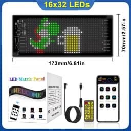 Scrolling Bright Advertising LED Sign with Bluetooth App DIY Custom Text Graffiti Animation for Store Car Bar Hotel Advertising