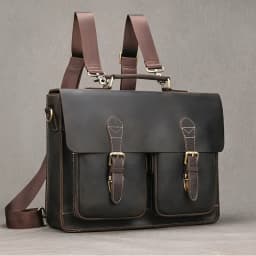 Vintage Style Men's Briefcase Backpack Leather Daypack For Men Male Travelling Bagpack Backpack Latop Bag 14" Laptop Bag 3 In 1