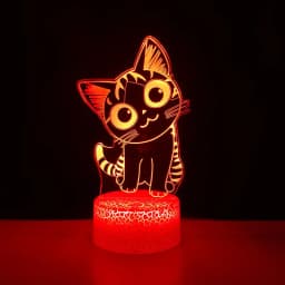 Cute 3D Cat Night Light Kids LED Cat Lamp Lovely USB Acrylic Novelty Table Nightlight for Children Gift Bedroom Room Decor Light