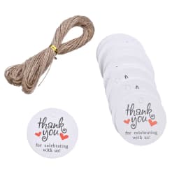 100pcs Vintage Round Paper Gift Tags Blank Thank You And Handmade Labels On The Back For Small Business Packaging With Twine