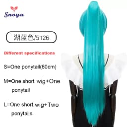 Snoya Synthetic 80cm Versatile Long Straight Claw Clip Ponytail Extensions for Ancient Costume Design Red Purple Pink Blue Black