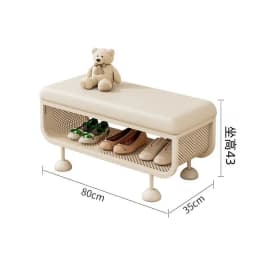 Iron Entryway Shoe Bench with Storage Sturdy Shoe Rack Convertible Seat Shoe Organizer Creative Large Capacity Boot Shelf