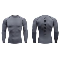 Sword Print Long Sleeve Compression Shirt for Men Athletic Quick Dry Tshirts Tops Gym Workout Running Baselayers Undershirts