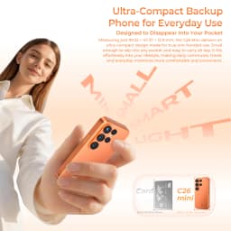 OUKITEL C26 Mini Smartphone, Ultra Compact 4" Mini Display, Up to 12GB RAM (3+9) +32GB ROM, Massive 2300mAh Battery, Android 16, Gemini AI, Small Pocket Mini Mobile Phone, Stay Light Stay Connected