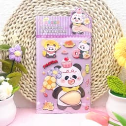 1PC Lovely Animal 3D Stereo Tummy Press Fun Stress Relief Sticker,Rabbit Panda for DIY Craft,Scrapbook,Phone Case Decor