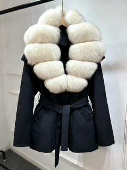 Janveny Luxury Women's Winter Down Jacket 2026 New Large Natural Real Fox Fur Cuff 90% White Duck Down Coat Female Feather Parka