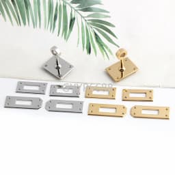 3/10Sets Silver/Gold Stainless Steel Rectangle Eyelets Screws For Handbag Shoulder Bags Lock DIY Hardware Repair Fix Accessories