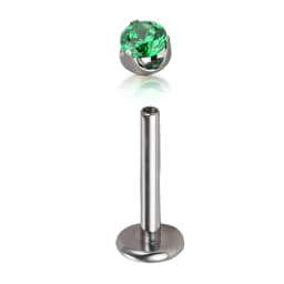 ASTM F136 Titanium Skin Surface PIERC Ear Lip Nose Studs with CZ Top Labret Threaded Earrings Multi Size Body Piercing Jewelry