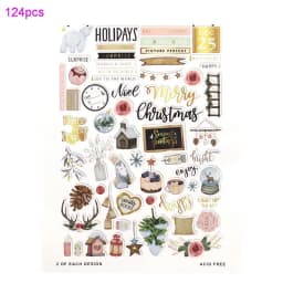 Creative Path Christmas Scrapbooking Die Cuts Cute Flower Decorative Journaling Paper Die Cut Ephemera Embellishments For Crafts
