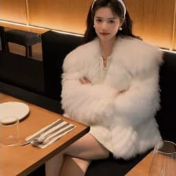Imitation Fur Short Coat Woven Rex Rabbit Fur Green Long Hair Lapel Winter Coat