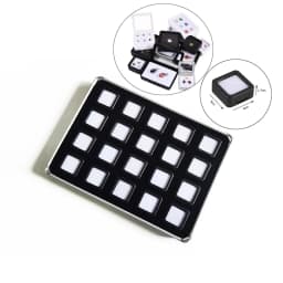 Loose Diamond Gemstone Display Case White Foam Round Gems Holder Jar Insert Gem Stone Pendant Beads Storage Liner Organizer Tray