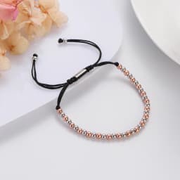 Classic Men Women Bracelet 4MM Copper Beaded Charm Bracelet Pulseira Adjustable Bracelet Fashion Jewelry Gift
