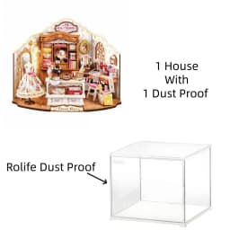 Robotime Elsa's Tailoring Shop DIY Miniature House Victorian Style Craft Studio Kit Interior Decor Unique Gift for Adults Teens