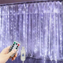 1pc 6x3/3x3/3x2/3x1m USB LED Curtain String Lights EID Mubarak Bedroom Garland Fairy Lamp Wedding Party Home Ramadan Decoration