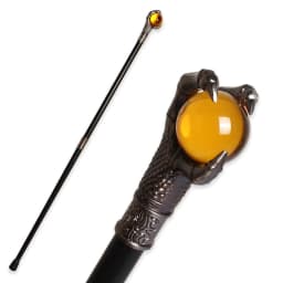 10 Colors Silver Alloy Dragon Claw Crystal Ball Walking Cane Detachable Vintage Walking Stick Cosplay Party Prop for Men Women