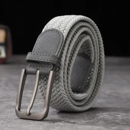 Non-perforated, non-perforated, men's and women's woven belts, elastic elastic canvas belts, women's Korean version, versatile s