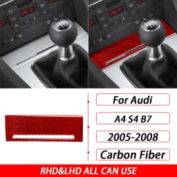 For Audi A4 S4 B7 2005-2008 Car Accessories Real Carbon Fiber Gear Shift Panel Set Cover Trim Interior Sticker Modification