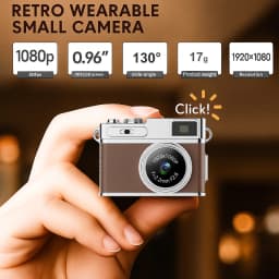 Magecam Retro Digital Camera 1080P Video Recorder LED Fill Light 0.96 Inch IPS Screen Portable Mini Digital Camera