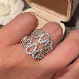 Huitan Aesthetic Flower Adjustable Finger Ring Female Brilliant Zirconia Jewelry for Engagement Ceremony Delicate Accessories